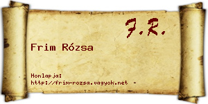 Frim Rózsa névjegykártya