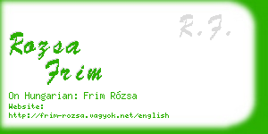 rozsa frim business card